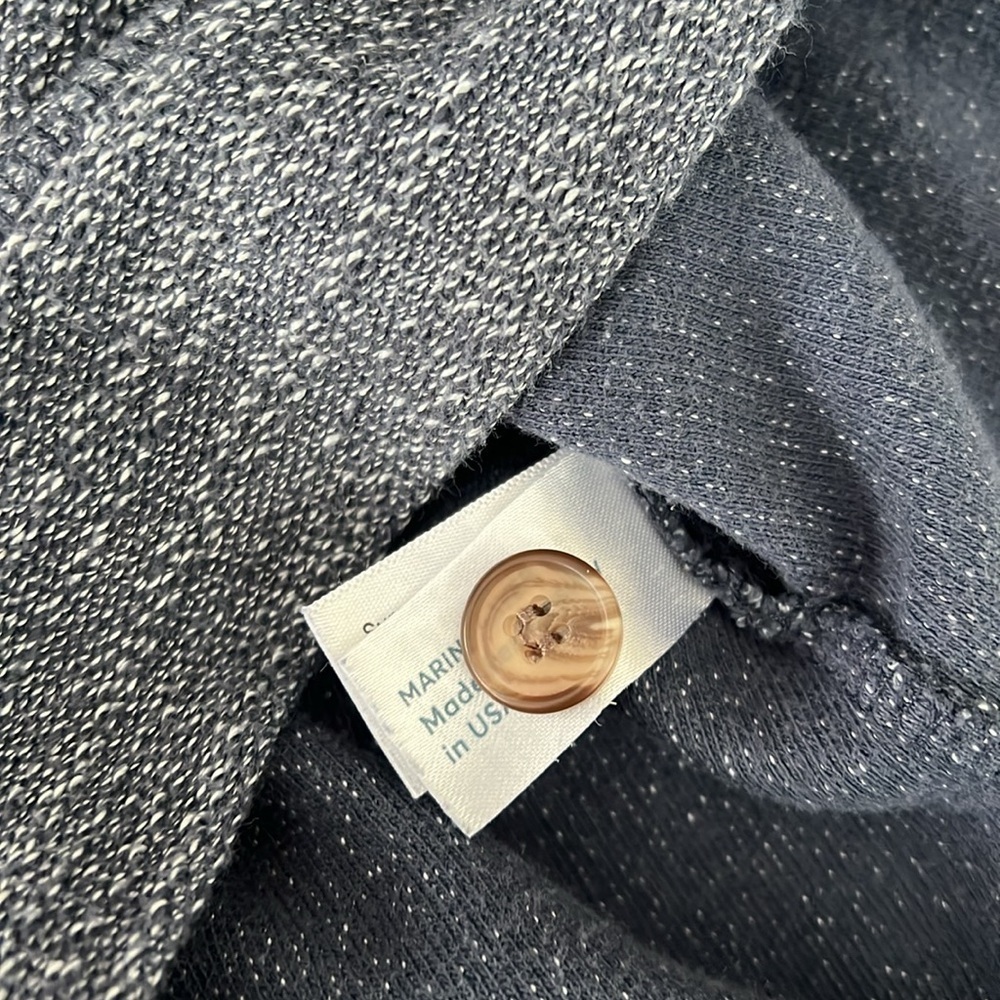 Marine layer Blue textured quarter button Pullover - Picture 4 of 8